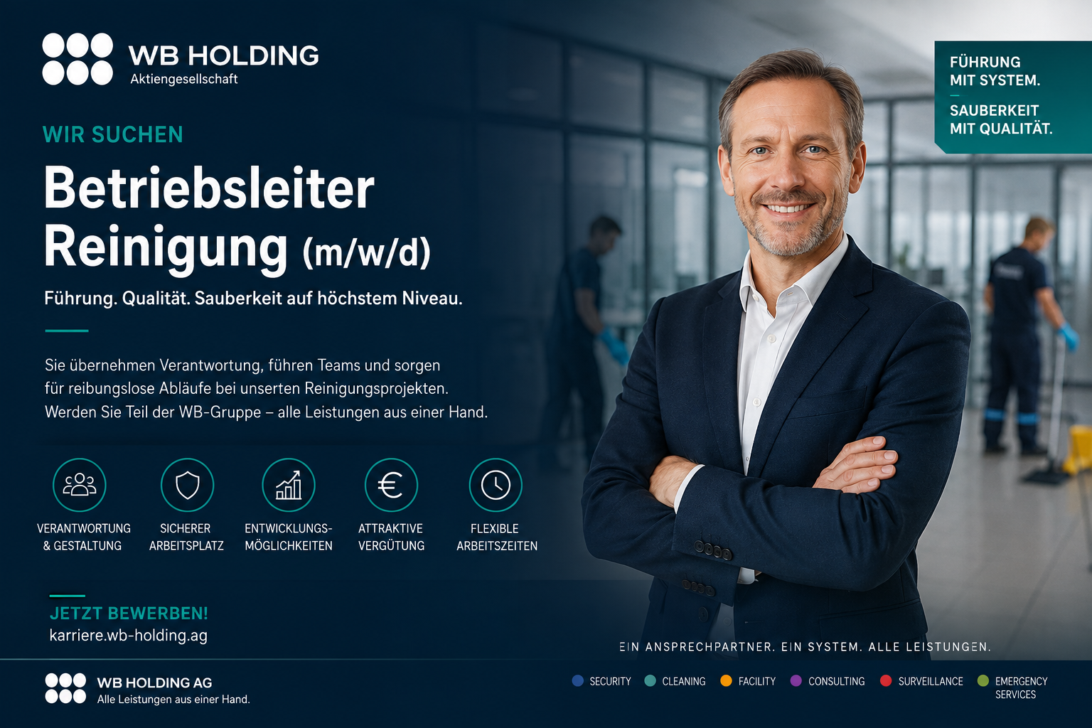 Stellenangebot der WB-Cleaning GmbH für einen Betriebsleiter Gebäudereinigung in Friedberg