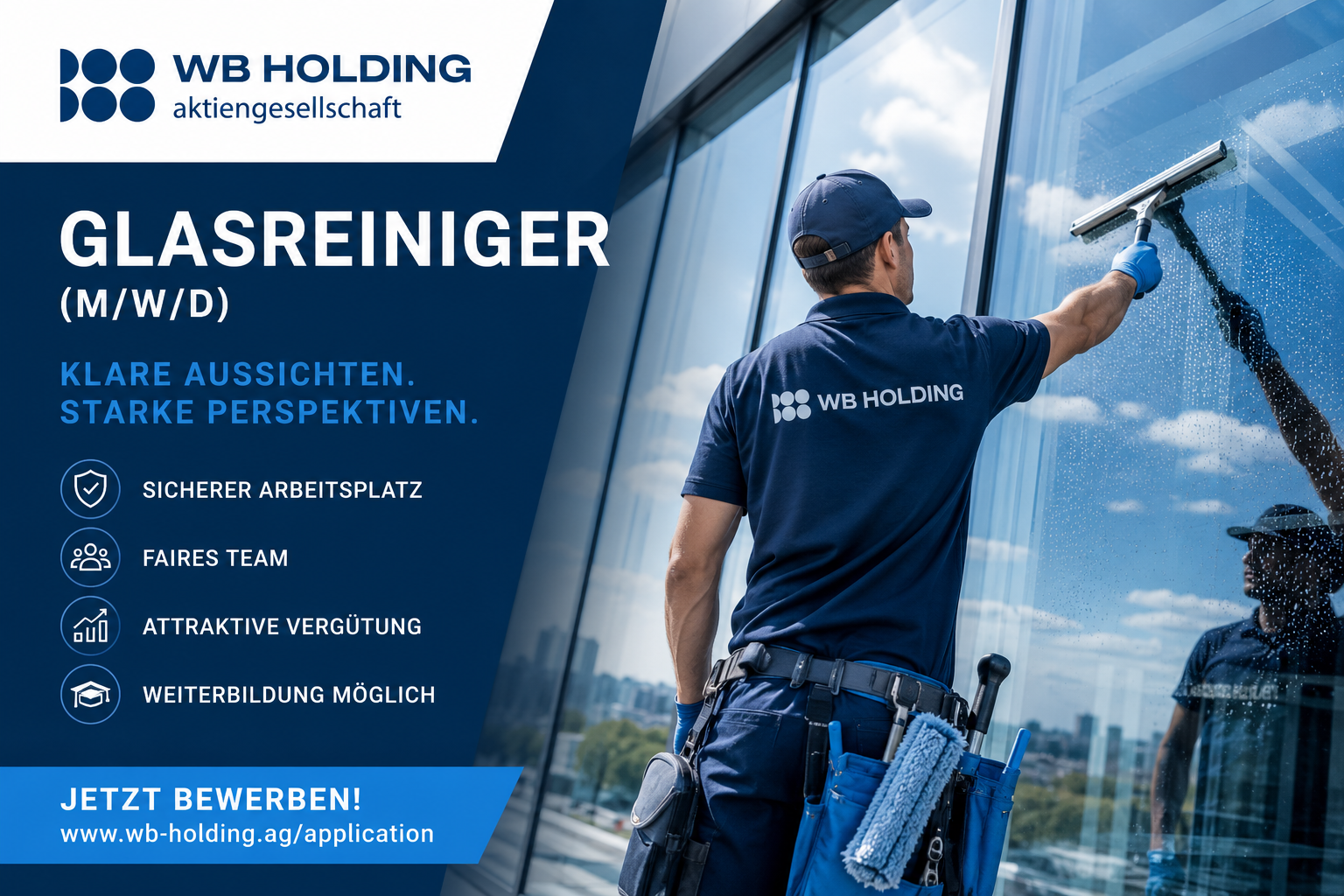 Glasreiniger (m/w/d) in Aretsried gesucht! Attraktive Vergütung, moderne Arbeitsmittel, unbefristeter Arbeitsvertrag und abwechslungsreiche Einsätze.